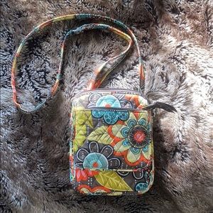 Vera Bradley Crossbody Brown Orange & Aqua